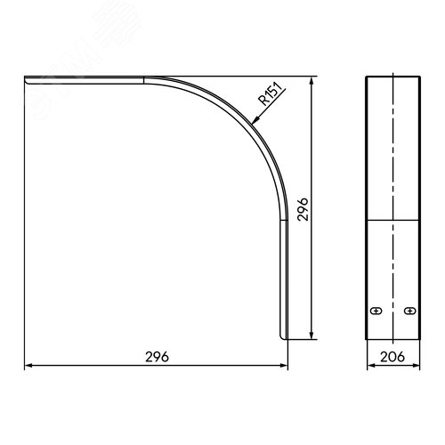 Крышка на угол вертикальный внешний 90 градусов 100х200, 2,0 мм, цинк-ламель, в комплекте с крепежными элементами необходимыми длямонтажа - фото 2