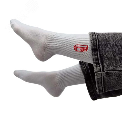 Носки белые с вышивкой, размер 41-44 - фото 2