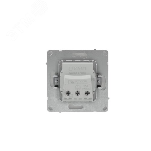 Розетка силовая, 2P+E, с заземлением без з/ш,     KANT, белая магнолия - фото 8