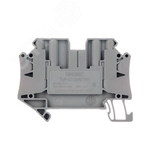 Клемма проходная, винтовой зажим, 4 точки подключения, 2.5 кв.мм, серая - фото 2