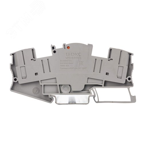 Клемма с размыкателем, зажим push-in, 2 точки подключения, 6 кв.мм, серая - фото 2