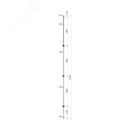 Мачта молниеприемная для установки в грунт, 10 метров - фото 3