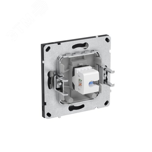Компьютерная розетка RJ-45 без шторки, кат.5е одинарная, KANT, черный уголь - фото 5