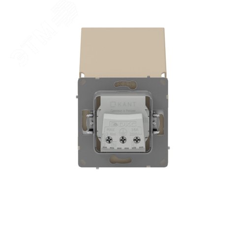 Розетка силовая, 2P+E, с з/ш, с крышкой, IP44, KANT, ванильный марципан - фото 3