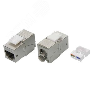 Изображение товара Модуль Кейстоун (Keystone) RJ45 CAT 6 экранированный (STP). 180 градусов. серебристый (шт)
