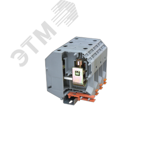 Клемма проходная, винтовой зажим, 2 точки подключения, 240 кв.мм, серая - фото 1