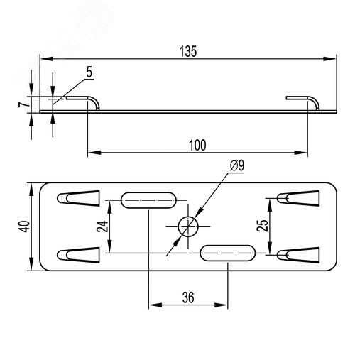 Держатель для проволочного лотка основание 50 мм - фото 2