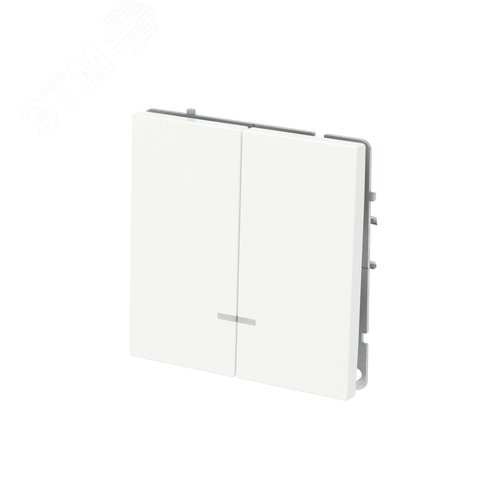 Выключатель двухклавишный с подсветкой, KANT, белая магнолия - фото 3