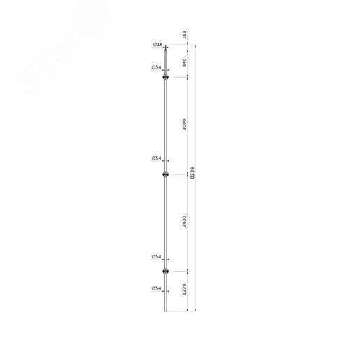 Мачта молниеприемная для установки в грунт, 7 метров - фото 2