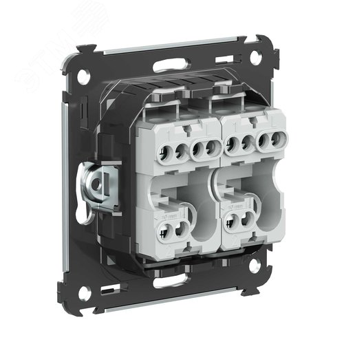 Avanti Переключатель двухклавишный в стену, , Черный матовый - фото 4