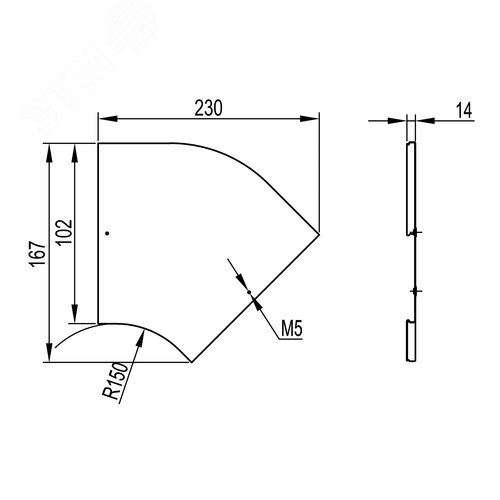 Крышка на угол CPO 45 горизонтальный 45° осн.100, горячеоцинкованная в комплекте с метизами и пластинами PTCE - фото 3
