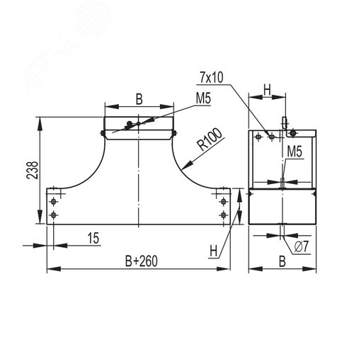 Ответвитель вверх TSS основание 200 в комплекте крепежные элементы соединительные пластины - фото 2