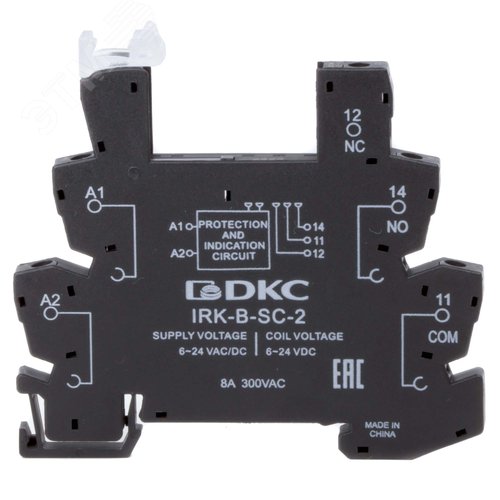 Колодка ультратонкая для реле RIS, входное напряжение 6-24V DC, винт. клеммы - фото 1