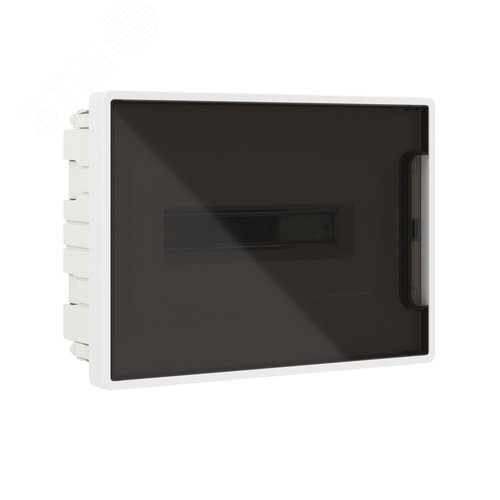 Щиток 12 мод встраиваемый Фрейм (FRAME), белый, с тонированной дверцей, с 2 шинами PEN на 6 и 8 отв. - фото 1