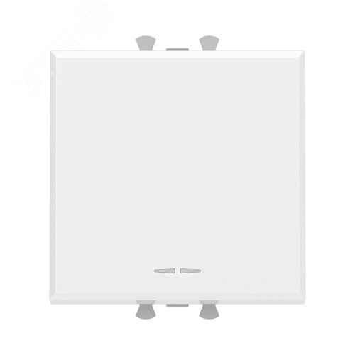 Переключатель одноклавишный модульный, Avanti, белое облако, 2 модуля - фото 1