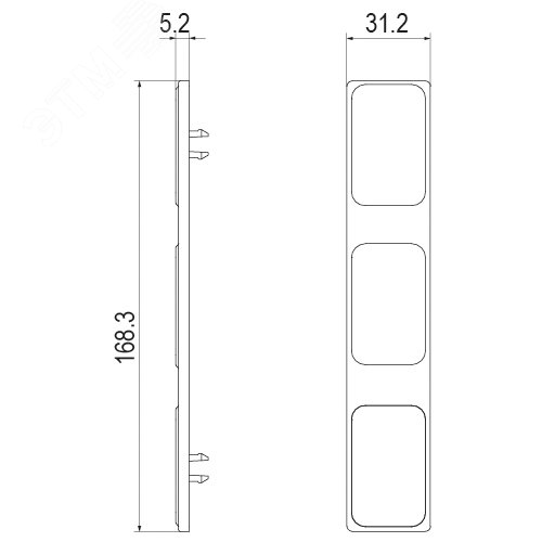 Заглушка торцевая держ.шин 5-10мм 3п60мм - фото 2