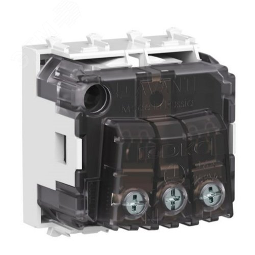 Розетка модульная, 2P+E, с з/ш, Avanti, белое облако, 2 модуля - фото 4