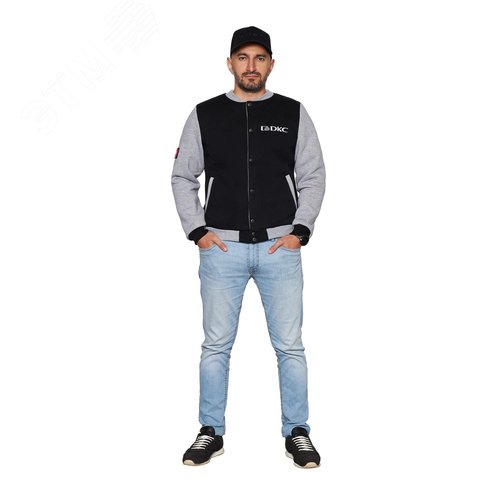 Бомбер черно- серый, размер L - фото 1