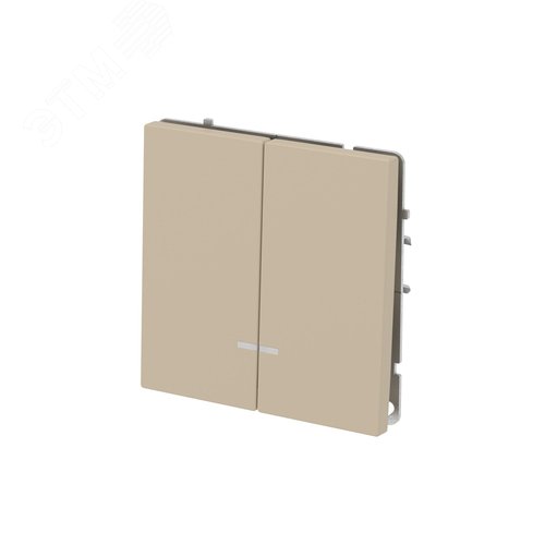 Переключатель двухклавишный с подсветкой, KANT, ванильный марципан - фото 3