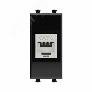 Avanti Компьютерная розетка RJ-45 без шторки      модульная кат.6 экранированная Черный квадрат 1   модуль - фото 2