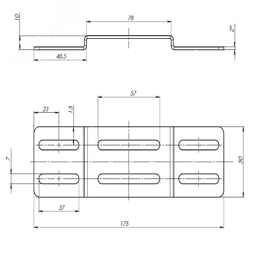 Пластина для подвеса лотка на скобах 55х55 мм 2 мм - фото 2
