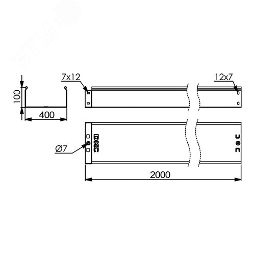 Лоток неперфорированный 400х100 L=2000 горячеоцинкованный - фото 2