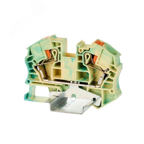 Клемма заземления, зажим push-in, 2 точки подключения, 16 кв.мм - фото 1