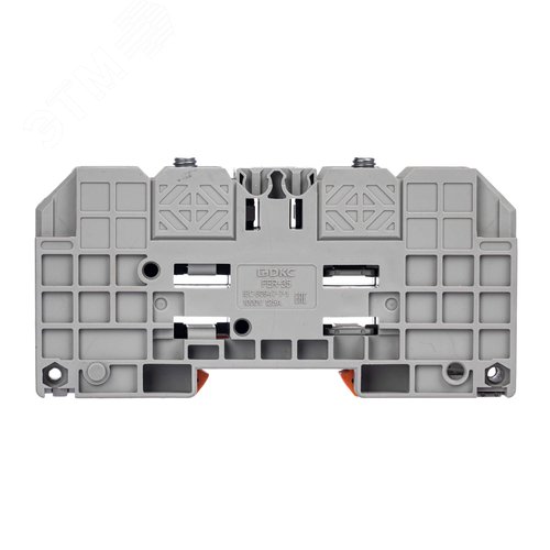 Клемма проходная, болтовой зажим, 2 точки подключения,  35 кв.мм, серая - фото 2