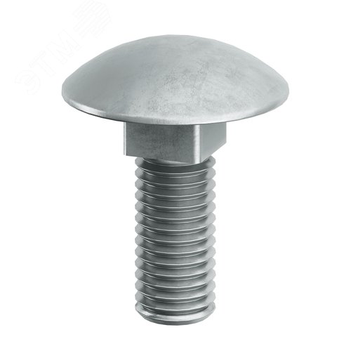 Винт гладкая головка квадратный подголовник мм6х16 горячеоцинкованный - фото 1