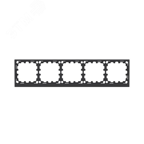 Рамка на 5 постов, KANT, черный уголь - фото 1