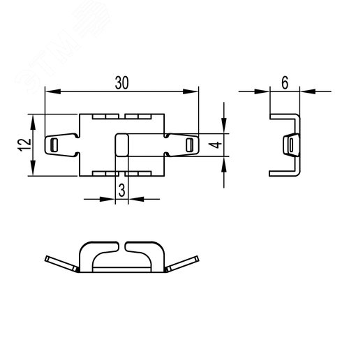 Безвинтовой зажим для проволочного лотка нержавеющая сталь - фото 2