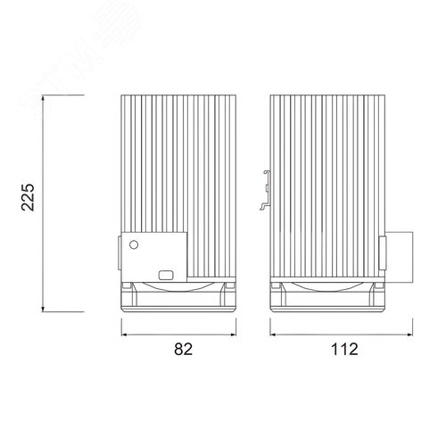 Обогреватель с клеммной колодкой и вентилятором P=750W 230V - фото 5