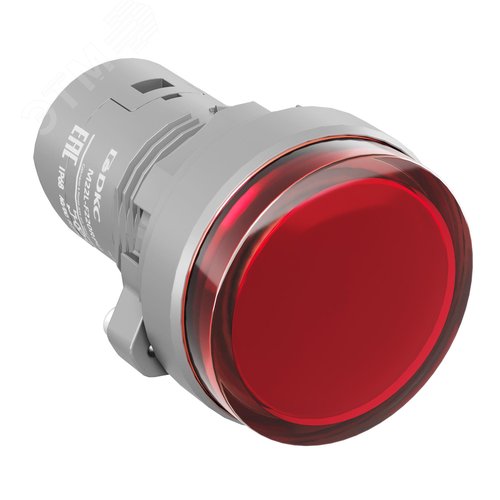 Сигнальная лампа со встроенным диодом 220В, красная, зажим Push-In - фото 1