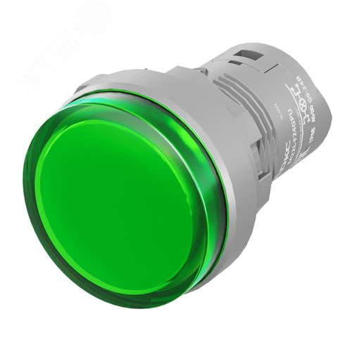 Сигнальная лампа со встроенным диодом 9-24В, зеленая, зажим Push-In - фото 1