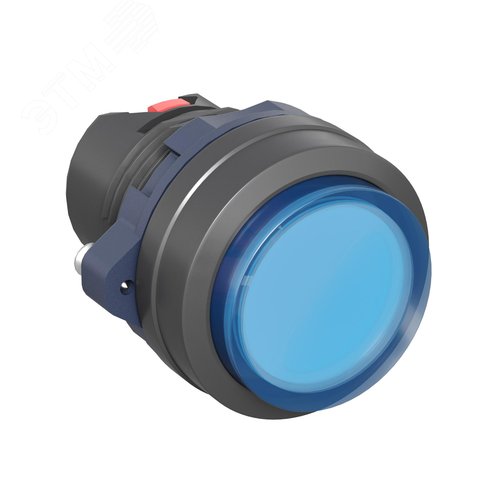Головка кнопки выпуклая прозрачная с фиксацией, синяя - фото 1