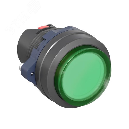 Головка кнопки выпуклая прозрачная с фиксацией, зеленая - фото 1