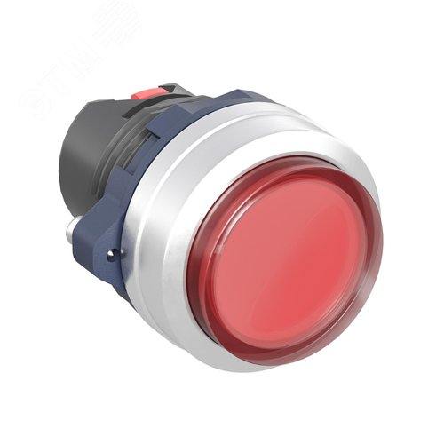 Головка кнопки выпуклая прозрачная с фиксацией, красная, алюминий - фото 1