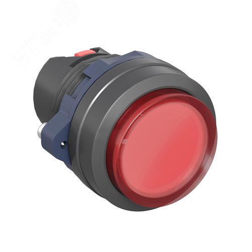 Головка кнопки выпуклая прозрачная с фиксацией, красная - фото 1