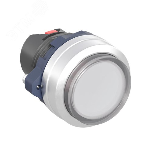 Головка кнопки выпуклая прозрачная с фиксацией, белая, алюминий - фото 1