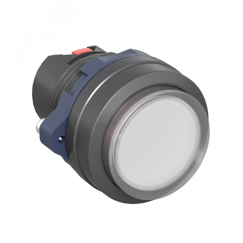 Головка кнопки выпуклая прозрачная с фиксацией, белая - фото 1