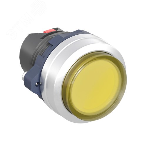 Головка кнопки выпуклая прозрачная с фиксацией, жёлтая, алюминий - фото 1