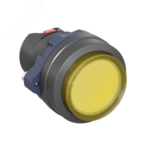 Головка кнопки выпуклая прозрачная с фиксацией, жёлтая - фото 1