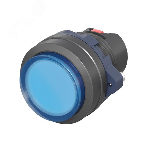 Головка кнопки выпуклая прозрачная без фиксации, синяя - фото 1