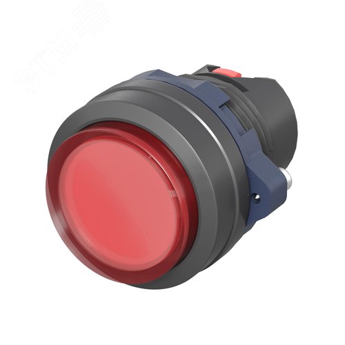 Головка кнопки выпуклая прозрачная без фиксации, красная - фото 1