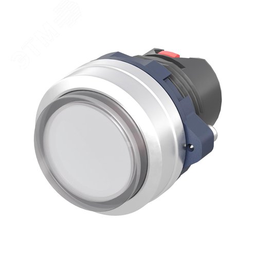 Головка кнопки выпуклая прозрачная без фиксации, белая, алюминий - фото 1