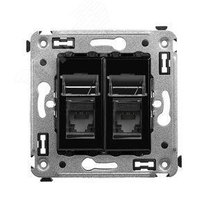 Avanti Розетка RJ-45 в стену, кат.6 двойная, ''Черный квадрат'' - фото 1