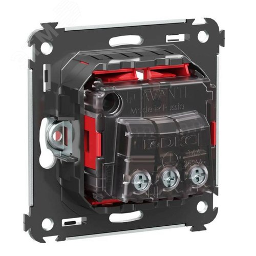 Avanti Розетка в стену, 2P+E, с защитными шторками, ''Красный квадрат'' - фото 4
