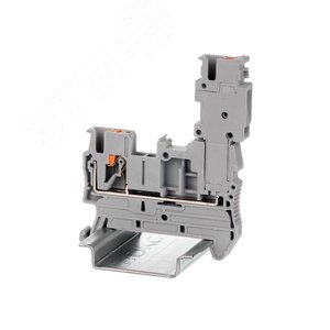 Клемма проходная под вставной разъем, зажим push-in, 2 точки подключения, 2.5 кв.мм, серая - фото 2