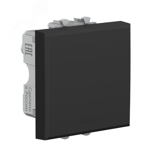 Кнопка одноклавишная модульная, Avanti, черный матовый, 2 модуля - фото 2