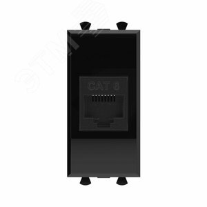 Avanti Компьютерная розетка RJ-45 без шторки модульная, кат.6,  Черный квадрат, 1 модуль - фото 1